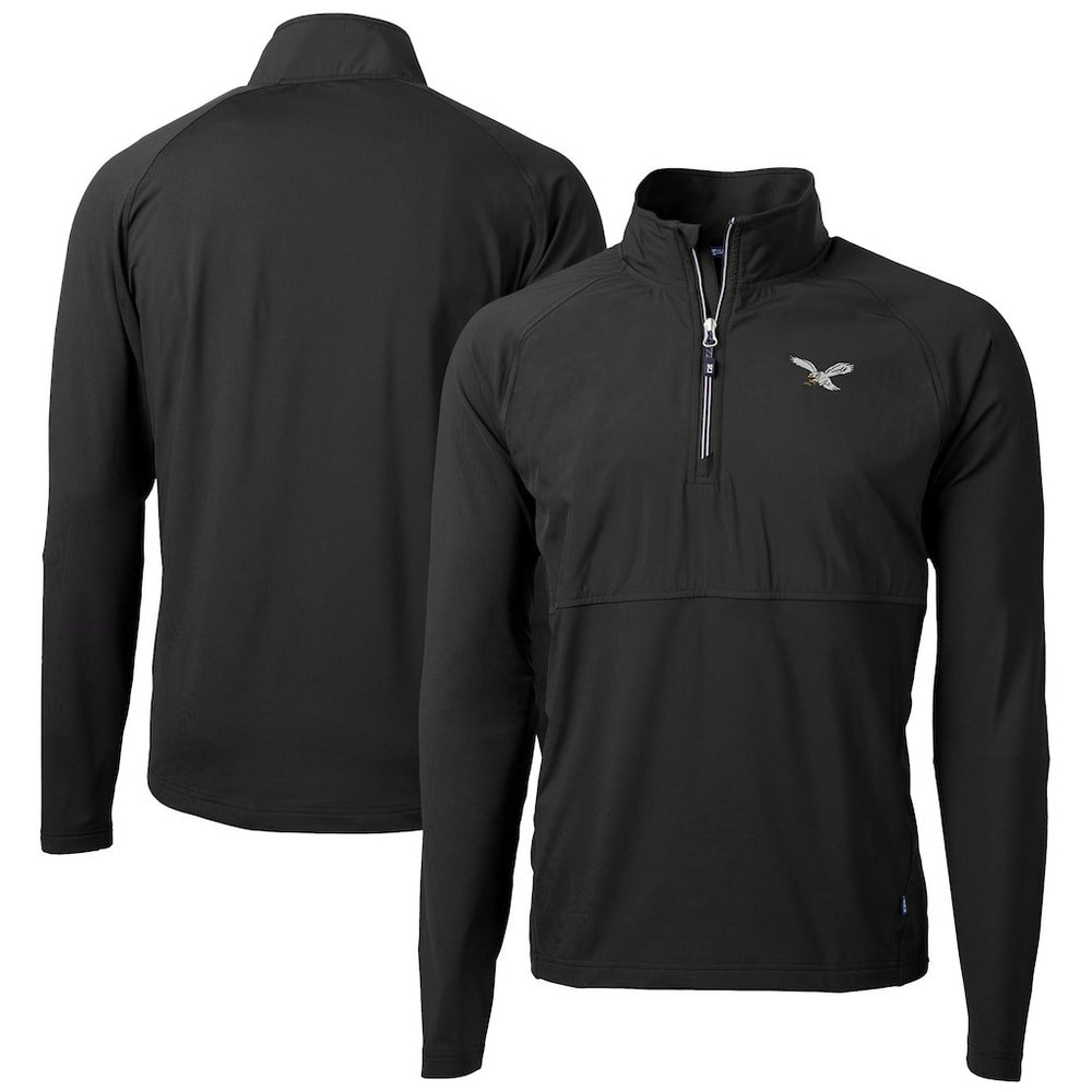 Philadelphia Eagles  Cutter & Buck Adapt Eco Knit Hybrid Recycled Quarter-Zip Pullover Jacket