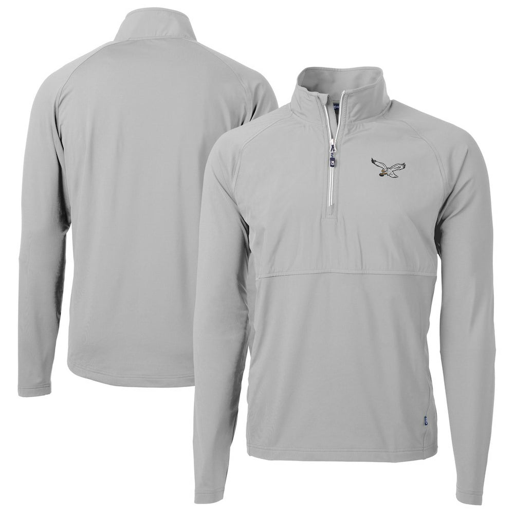 Philadelphia Eagles  Cutter & Buck Adapt Eco Knit Hybrid Recycled Quarter-Zip Pullover Jacket