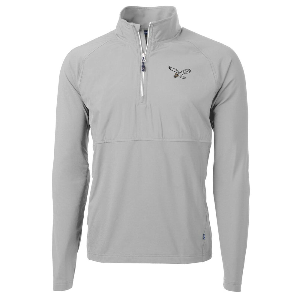 Philadelphia Eagles  Cutter & Buck Adapt Eco Knit Hybrid Recycled Quarter-Zip Pullover Jacket