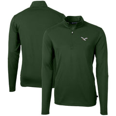 Philadelphia Eagles  Cutter & Buck Virtue Eco Pique Recycled Quarter-Zip Pullover