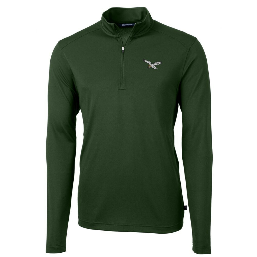 Philadelphia Eagles  Cutter & Buck Virtue Eco Pique Recycled Quarter-Zip Pullover