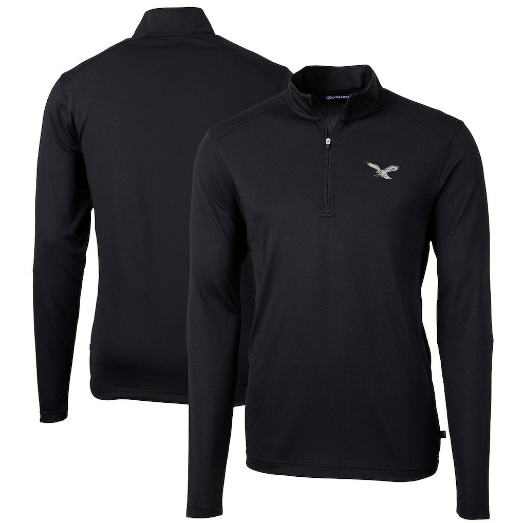 Philadelphia Eagles  Cutter & Buck Virtue Eco Pique Recycled Quarter-Zip Pullover