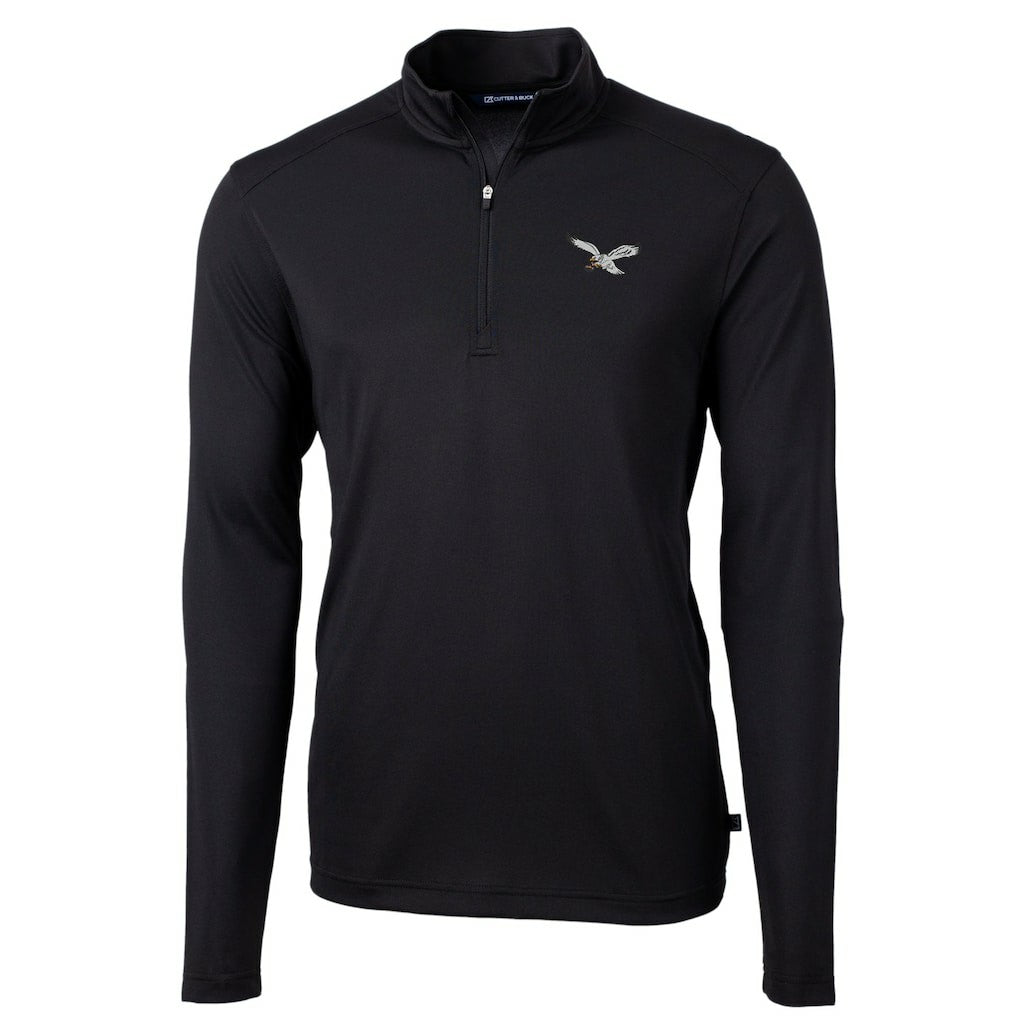 Philadelphia Eagles  Cutter & Buck Virtue Eco Pique Recycled Quarter-Zip Pullover