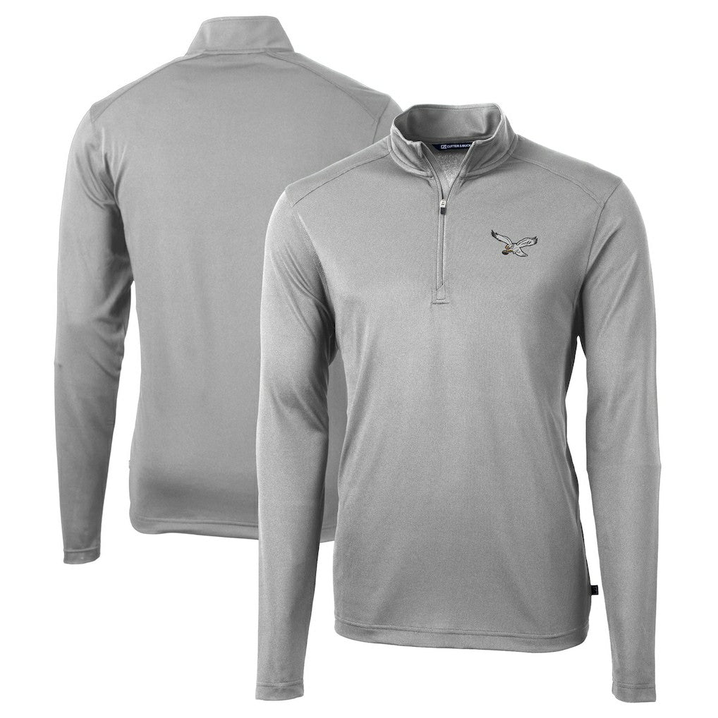 Philadelphia Eagles  Cutter & Buck Virtue Eco Pique Recycled Quarter-Zip Pullover