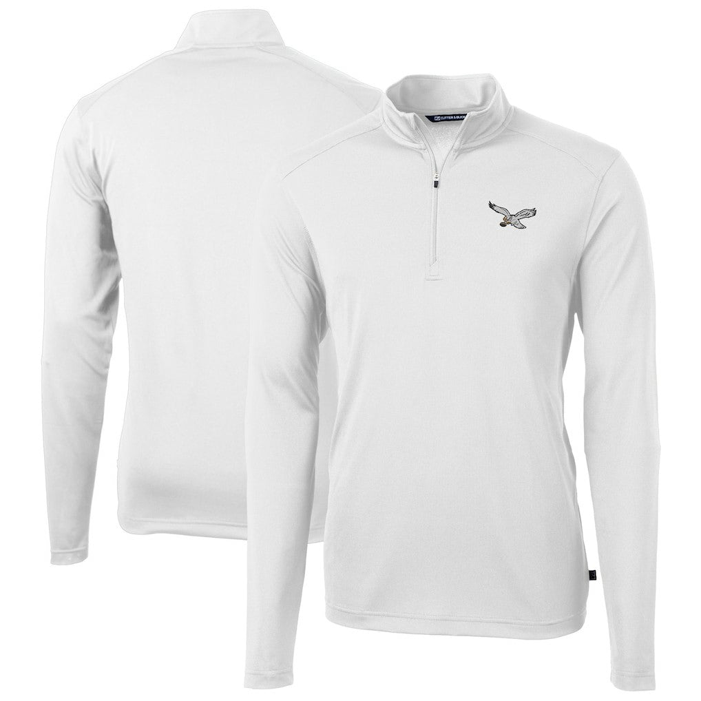 Philadelphia Eagles  Cutter & Buck Virtue Eco Pique Recycled Quarter-Zip Pullover