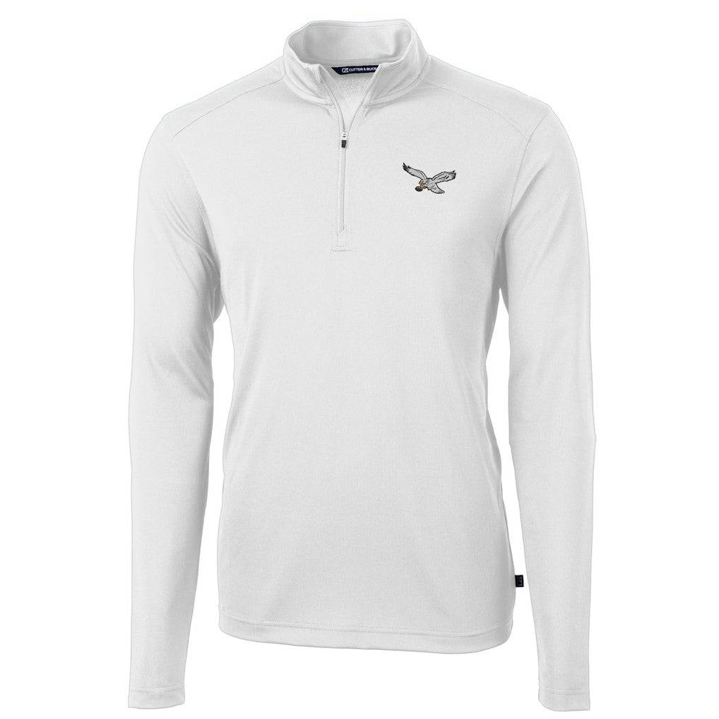 Philadelphia Eagles  Cutter & Buck Virtue Eco Pique Recycled Quarter-Zip Pullover