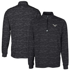 Philadelphia Eagles  Cutter & Buck Traverse Camo Print Stretch Quarter-Zip Pullover