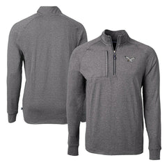 Philadelphia Eagles  Cutter & Buck Adapt Eco Knit Heathered Recycled Quarter-Zip Pullover