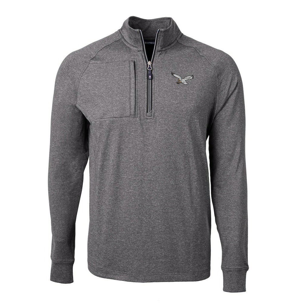 Philadelphia Eagles  Cutter & Buck Adapt Eco Knit Heathered Recycled Quarter-Zip Pullover