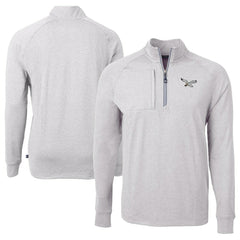 Philadelphia Eagles  Cutter & Buck Adapt Eco Knit Heathered Recycled Quarter-Zip Pullover