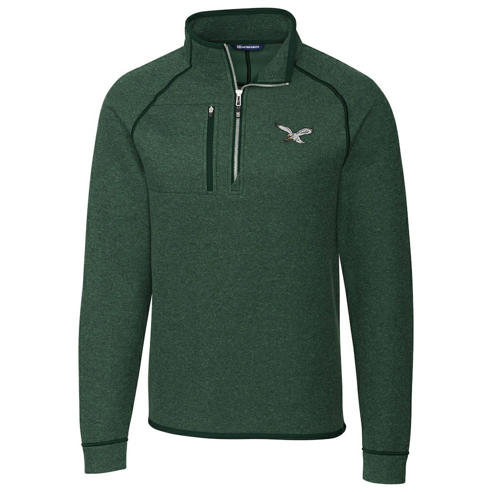 Philadelphia Eagles  Cutter & Buck Mainsail Sweater-Knit Half-Zip Pullover Jacket