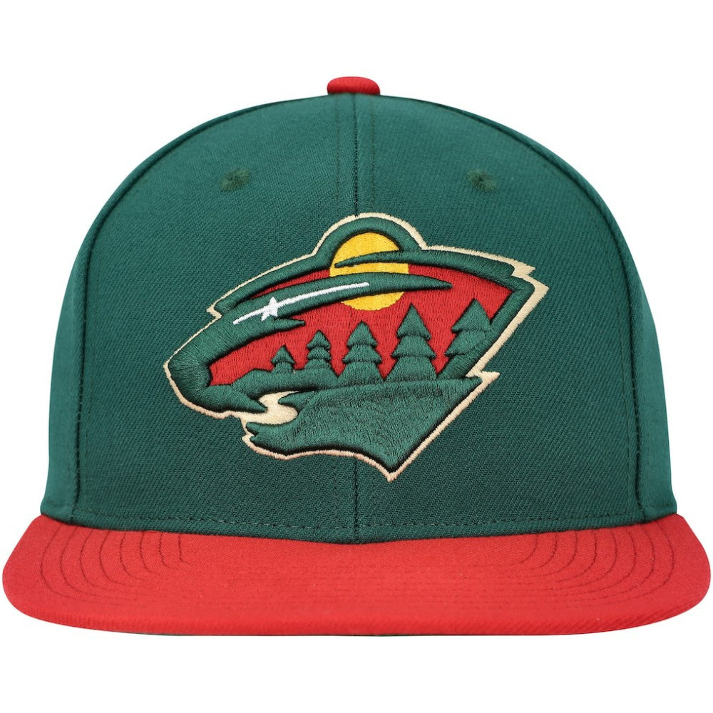 Minnesota Wild Mitchell & Ness Core Team Ground 2.0 Snapback Hat On Sale
