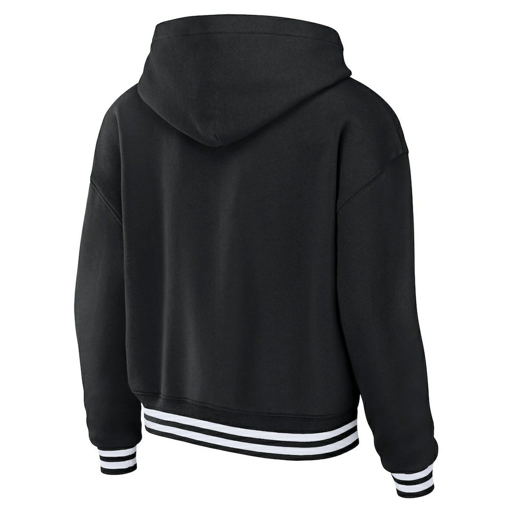 Las Vegas Raiders  WEAR by Erin Andrews Women's Lace-Up Pullover Hoodie