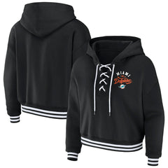 Miami Dolphins  WEAR by Erin Andrews Women's Lace-Up Pullover Hoodie