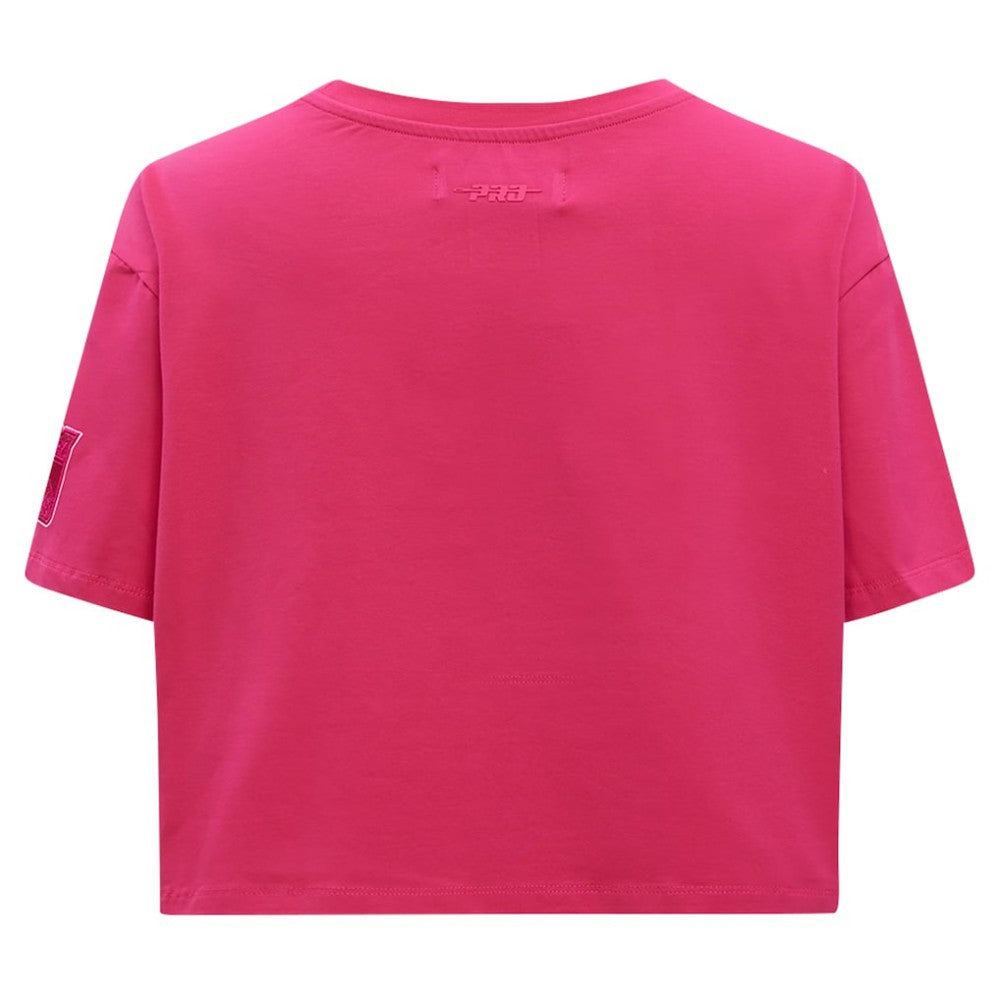 New York Rangers Pro Standard Women's Triple Pink Cropped Boxy T-Shirt On Sale