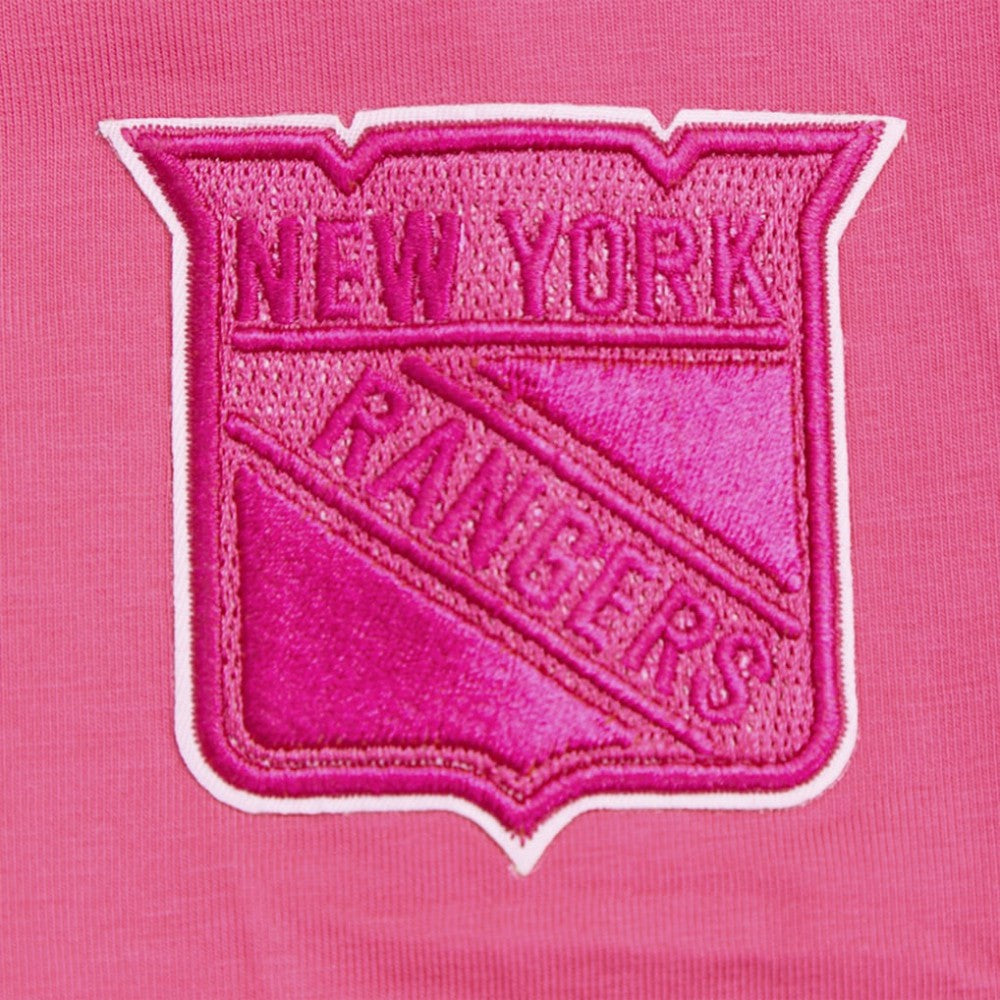 New York Rangers Pro Standard Women's Triple Pink Cropped Boxy T-Shirt On Sale