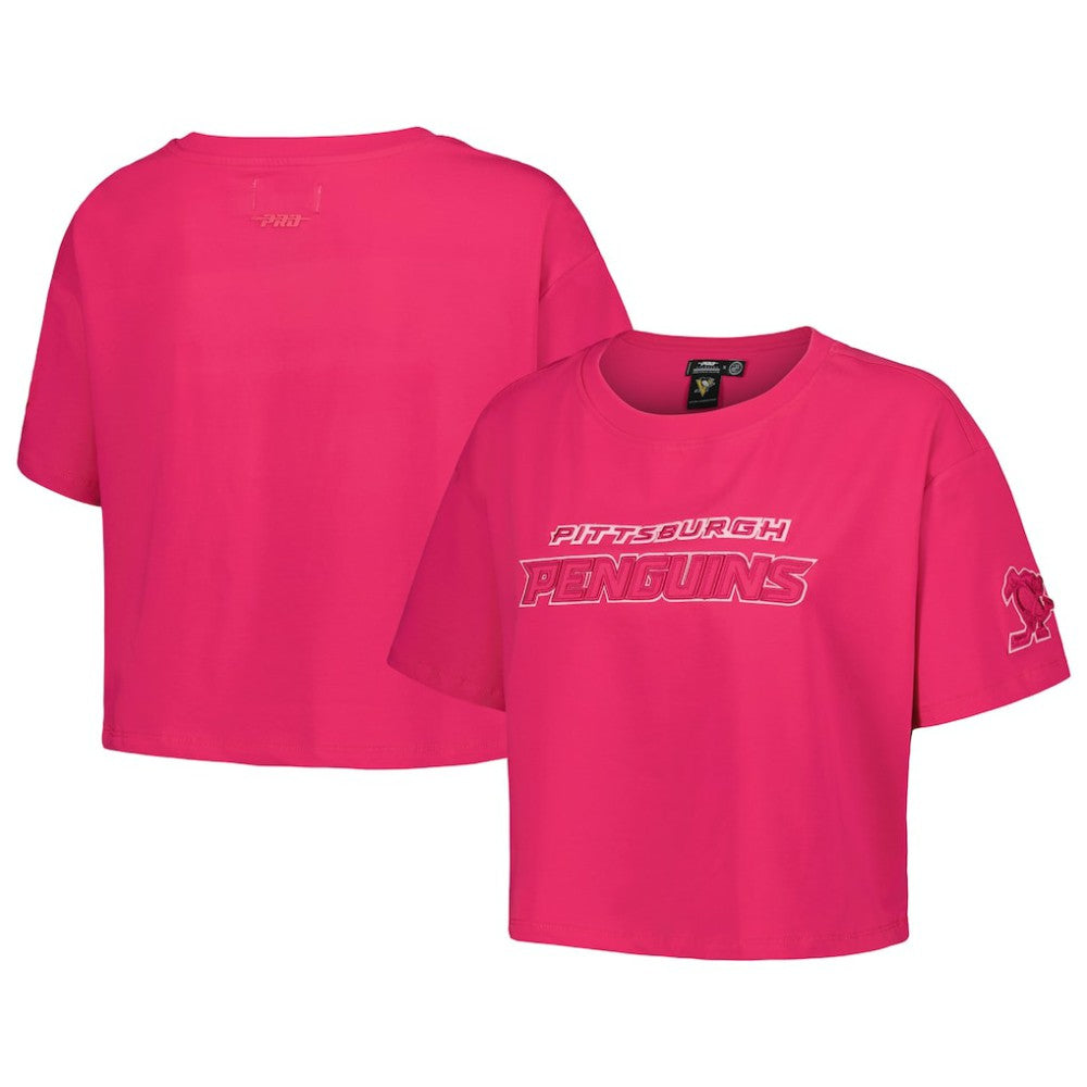 Pittsburgh Penguins Pro Standard Women's Triple Pink Cropped Boxy T-Shirt For Sale