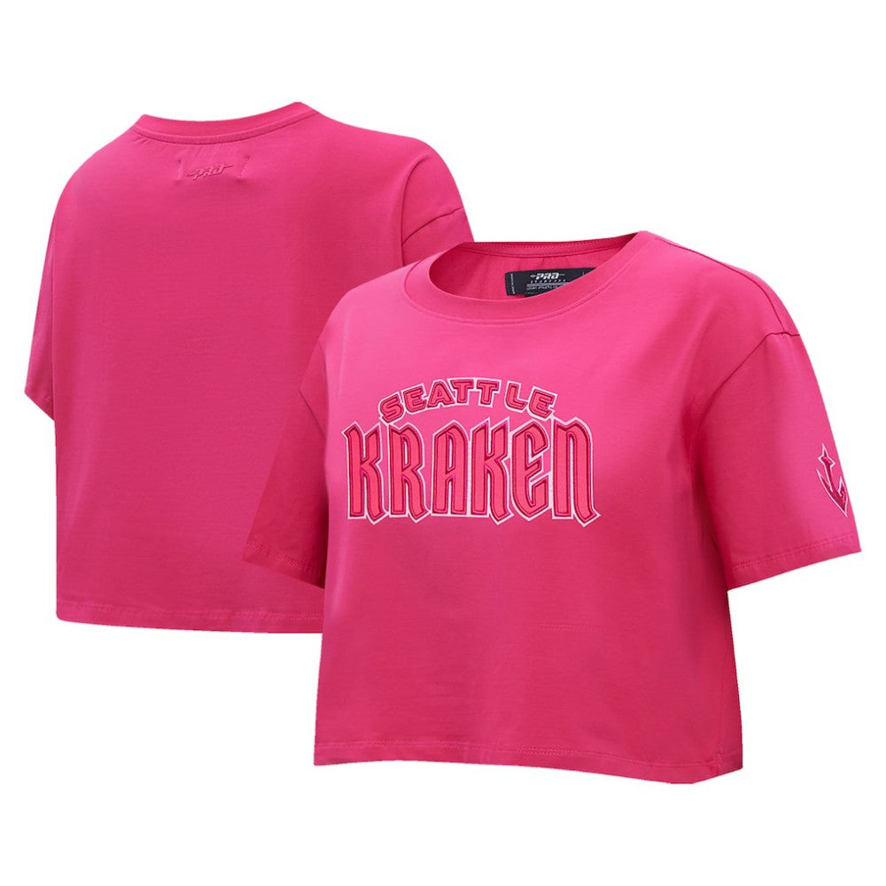 Seattle Kraken Pro Standard Women's Triple Pink Cropped Boxy T-Shirt Sale