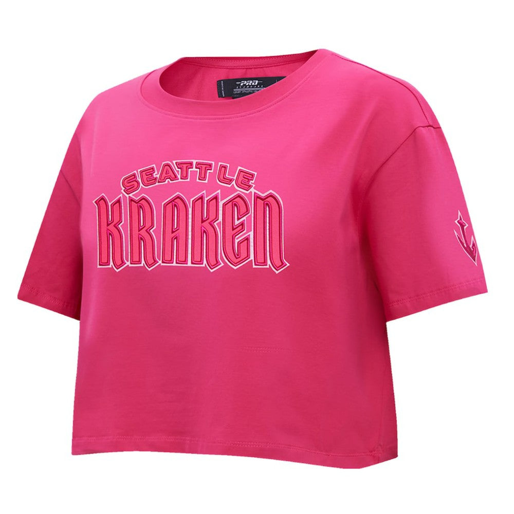Seattle Kraken Pro Standard Women's Triple Pink Cropped Boxy T-Shirt Sale