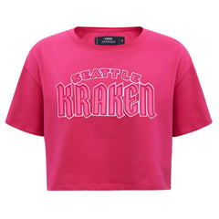 Seattle Kraken Pro Standard Women's Triple Pink Cropped Boxy T-Shirt Sale