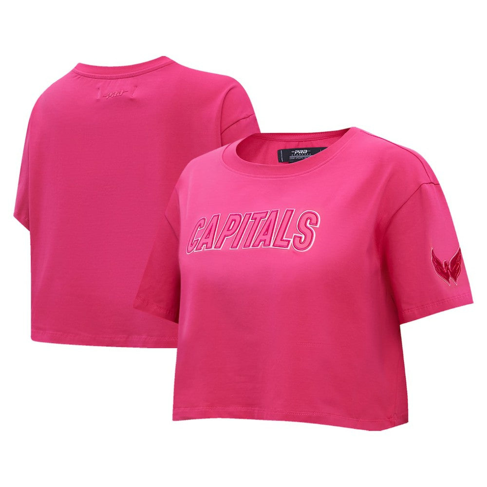 Washington Capitals Pro Standard Women's Triple Pink Cropped Boxy T-Shirt For Sale