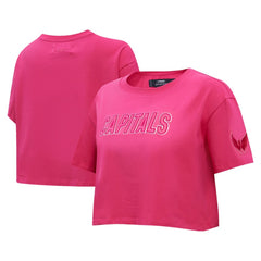 Washington Capitals Pro Standard Women's Triple Pink Cropped Boxy T-Shirt For Sale