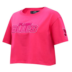 St. Louis Blues Pro Standard Women's Triple Pink Cropped Boxy T-Shirt Online