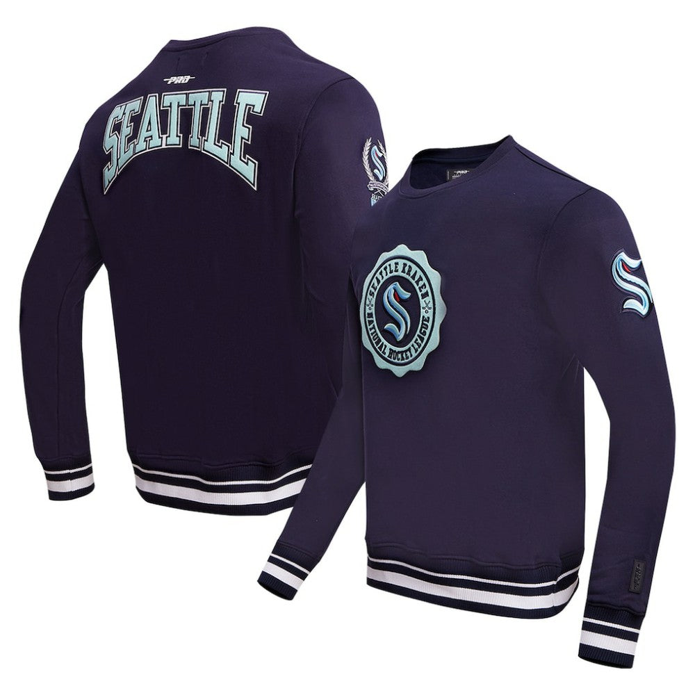 Seattle Kraken Pro Standard Crest Emblem Pullover Sweatshirt For Sale
