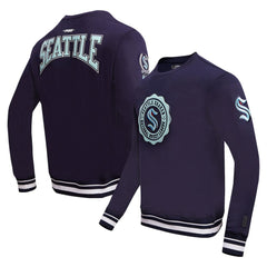 Seattle Kraken Pro Standard Crest Emblem Pullover Sweatshirt For Sale