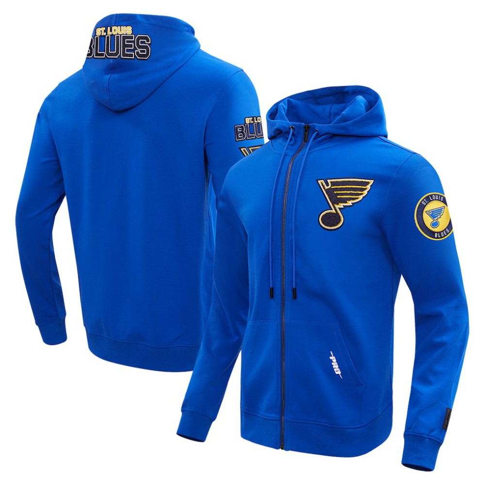St. Louis Blues Pro Standard Classic Chenille Full-Zip Hoodie Jacket Outlet