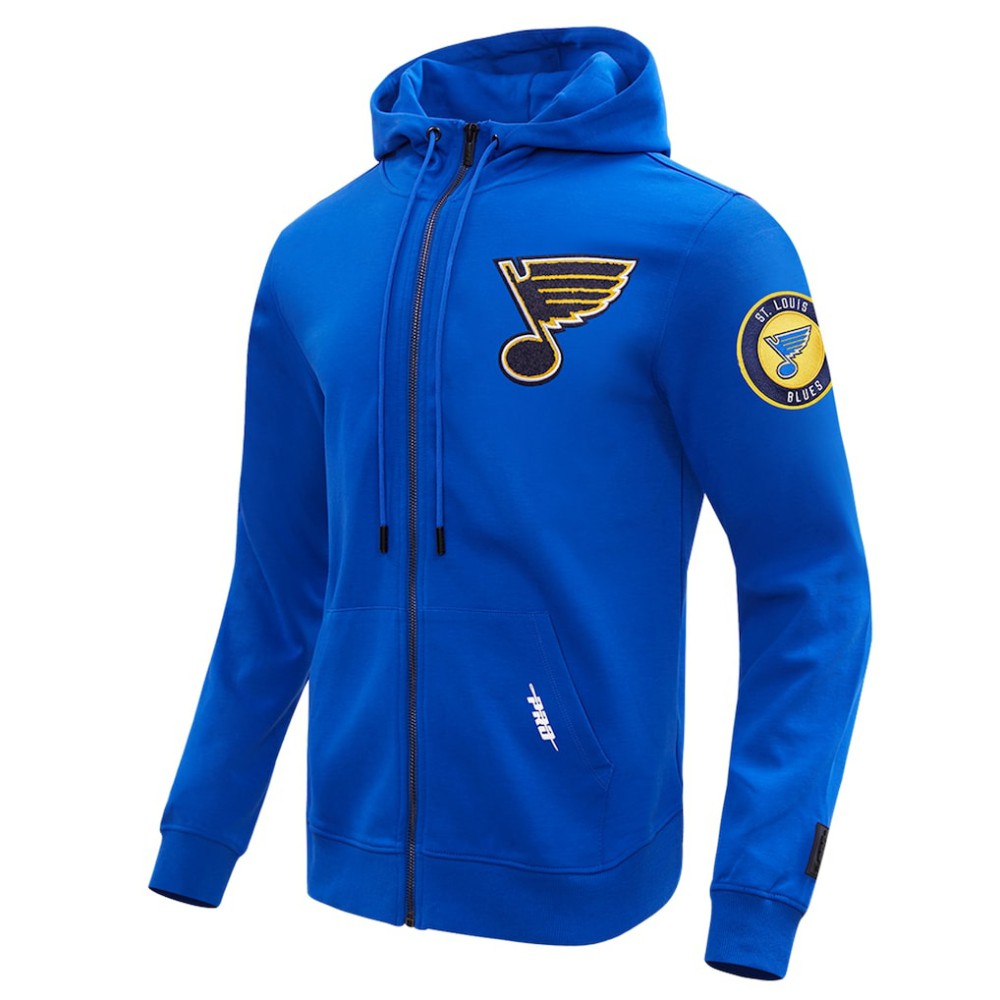 St. Louis Blues Pro Standard Classic Chenille Full-Zip Hoodie Jacket Outlet