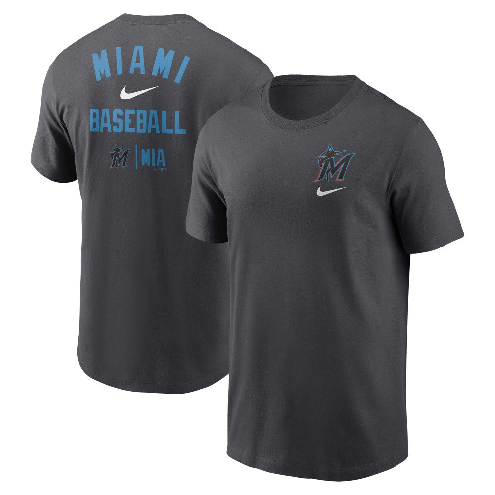 Miami Marlins Nike Logo Sketch Bar T-Shirt | MLB On Sale