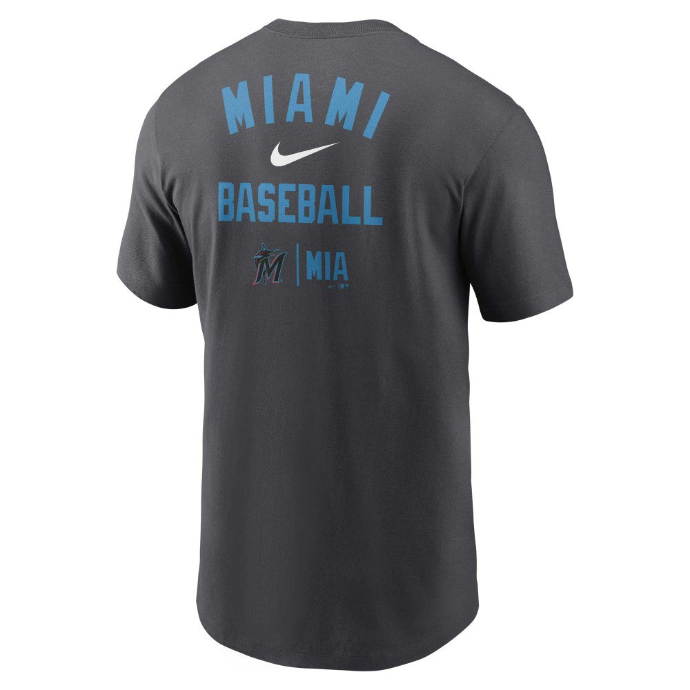 Miami Marlins Nike Logo Sketch Bar T-Shirt | MLB On Sale