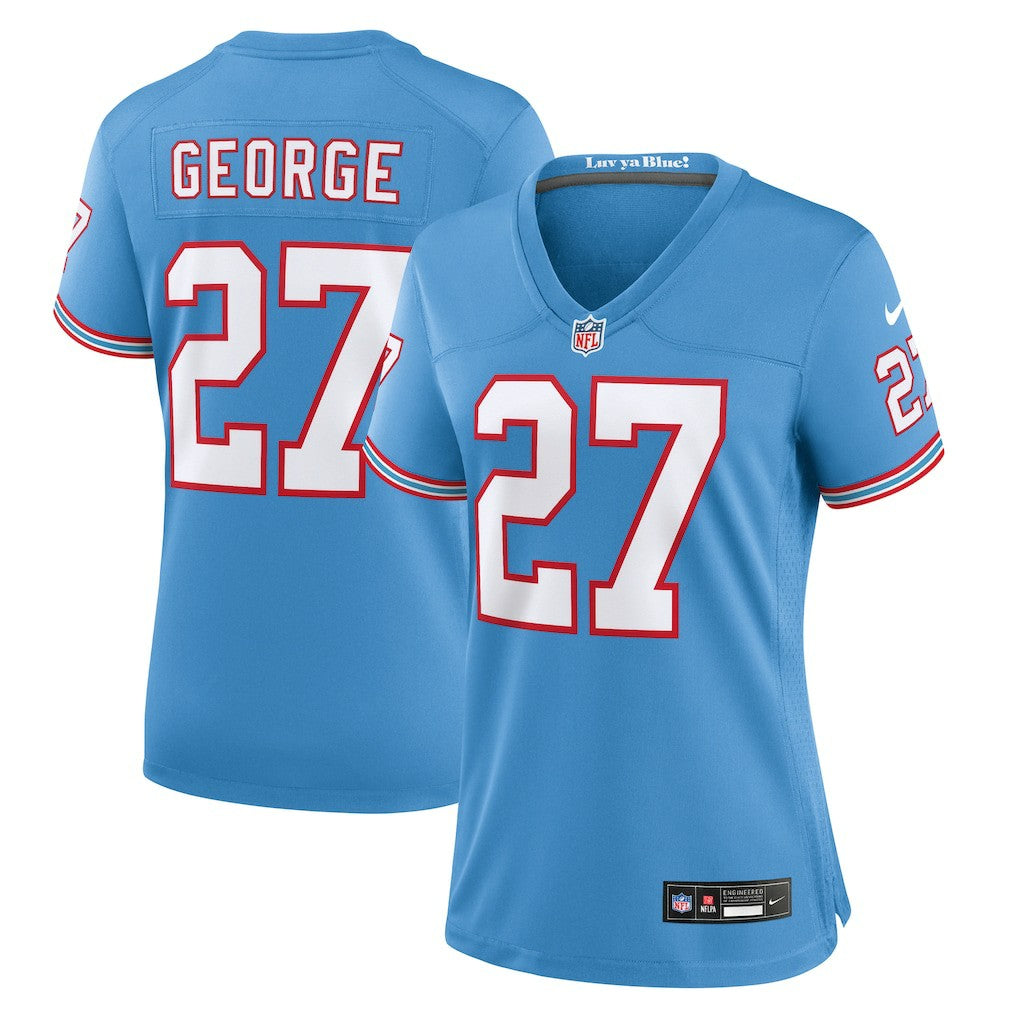 Tennessee Titans Nike Eddie George  Women's Oilers Throwback Retired Player Game Jersey
