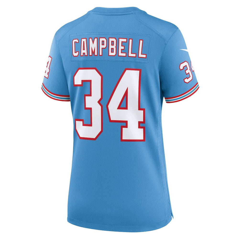 Tennessee Titans Nike Earl Campbell  Women's Oilers Throwback Retired Player Game Jersey