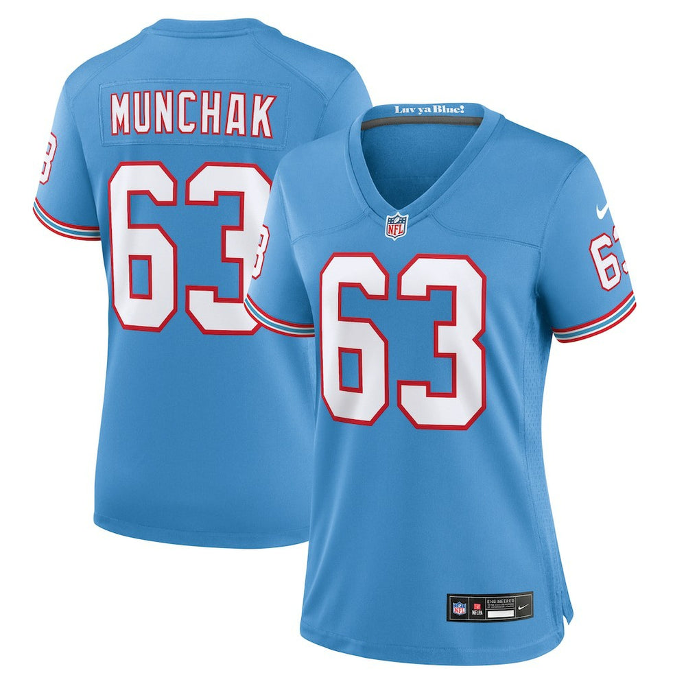 Tennessee Titans Nike Mike Munchak  Women's Oilers Throwback Retired Player Game Jersey