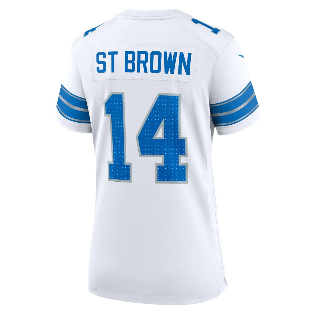 Detroit Lions Nike Amon-Ra St. Brown  Women's White Game Jersey