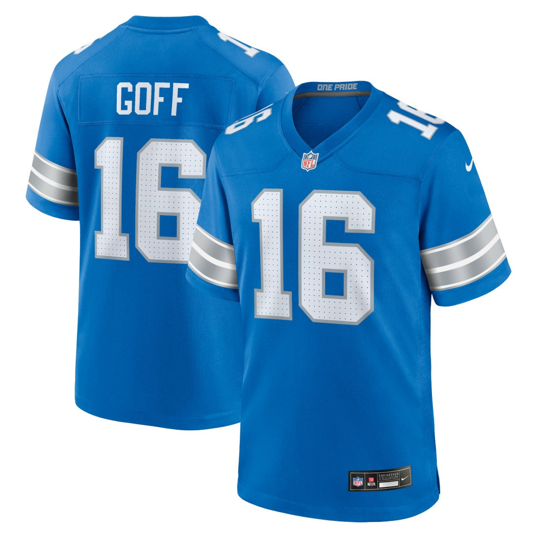 Detroit Lions Nike Jared Goff  Game Jersey