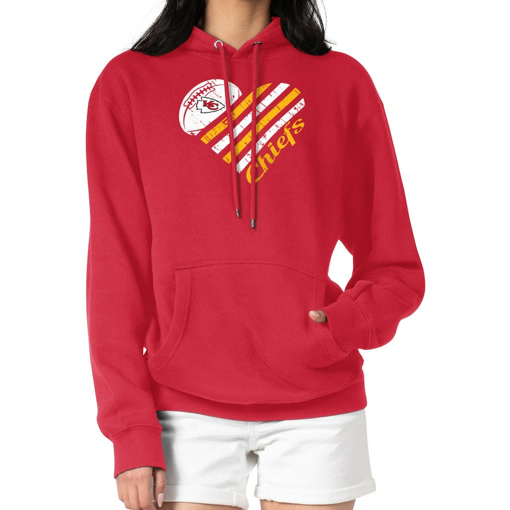 Kansas City Chiefs  G-III 4Her by Carl Banks Women's Heart Graphic Fleece Pullover Hoodie