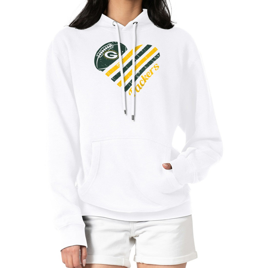 Green Bay Packers  G-III 4Her by Carl Banks Women's Heart Graphic Fleece Pullover Hoodie