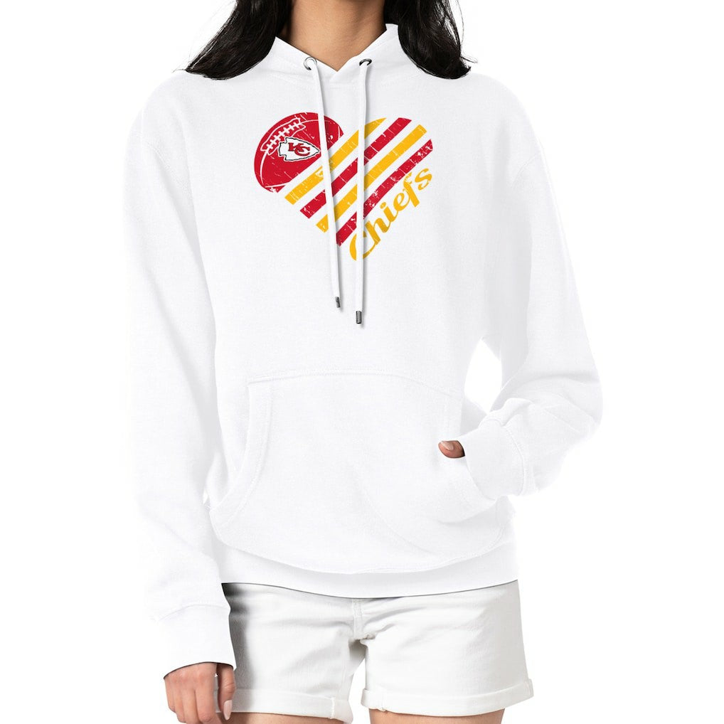 Kansas City Chiefs  G-III 4Her by Carl Banks Women's Heart Graphic Fleece Pullover Hoodie