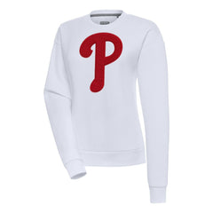 Philadelphia Phillies Antigua Women's Victory Chenille Pullover Sweatshirt | MLB Shop