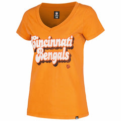Cincinnati Bengals New Era Women's Enzyme Wash Low V-Neck T-Shirt