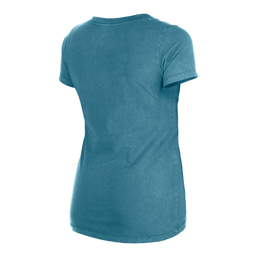 Miami Dolphins New Era Women's Enzyme Wash Low V-Neck T-Shirt
