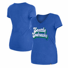 Seattle Seahawks New Era Women's Enzyme Wash Low V-Neck T-Shirt