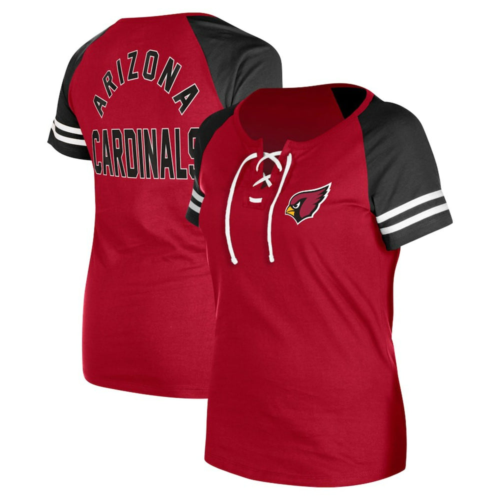 Arizona Cardinals New Era Women's Lace-Up Raglan T-Shirt
