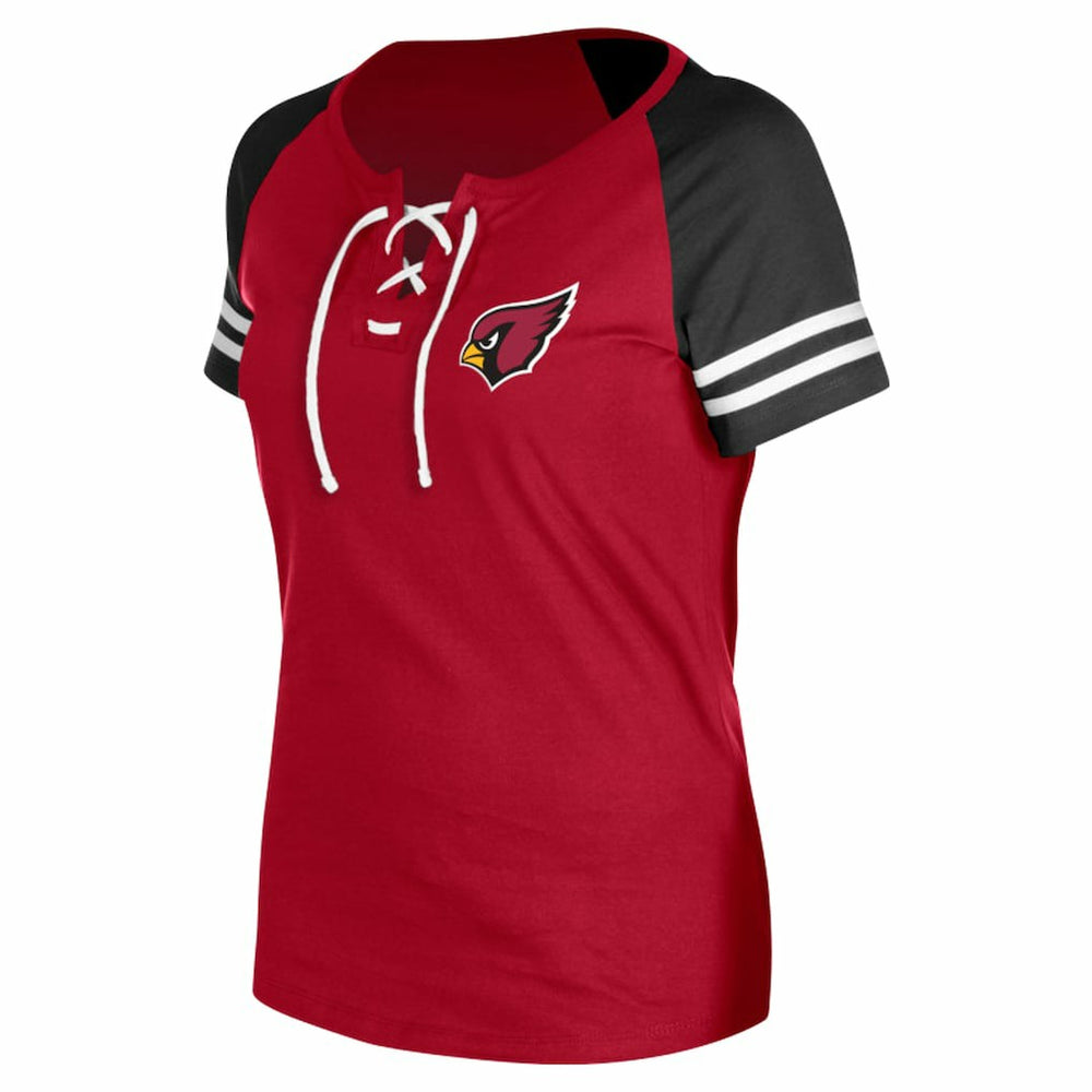 Arizona Cardinals New Era Women's Lace-Up Raglan T-Shirt