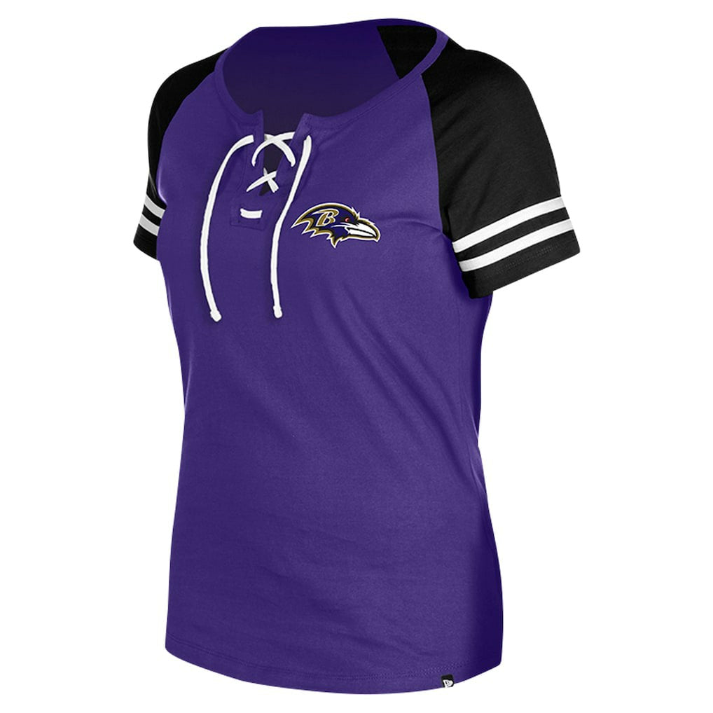 Baltimore Ravens New Era Women's Lace-Up Raglan T-Shirt