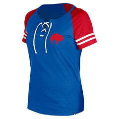 Buffalo Bills New Era Women's Throwback Lace-Up Raglan T-Shirt
