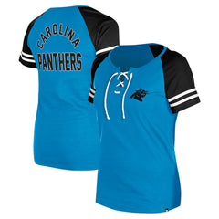 Carolina Panthers New Era Women's Lace-Up Raglan T-Shirt